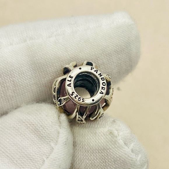 EUC Pandora 791969PCZ Sterling Silver Nature's Radiance Abstract Charm w/ CZ's - Picture 10 of 11